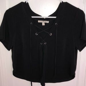 Black cross tie top